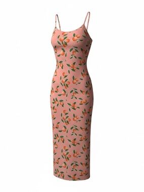 Orange print spring maxi